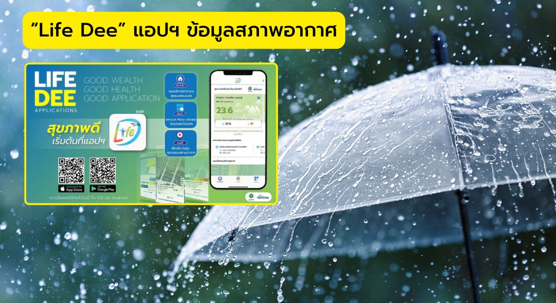 “Life Dee” แอปพลิเคชั่น แสดงข้อมูลสภาพอากาศ